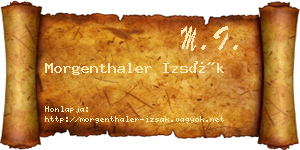 Morgenthaler Izsák névjegykártya